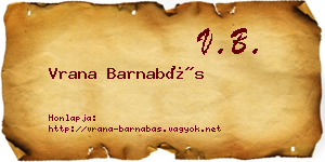 Vrana Barnabás névjegykártya